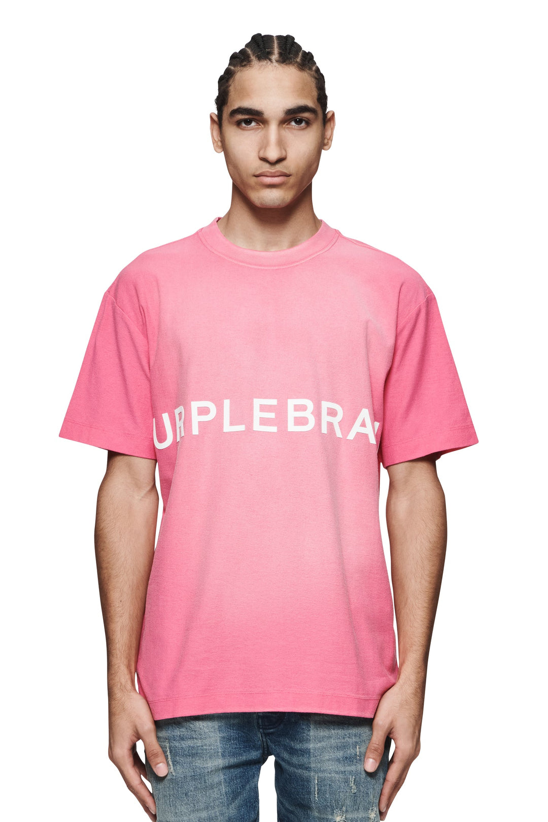 Purple Brand P104 Pink JNPW124 Wordmark T-Shirt - Pink