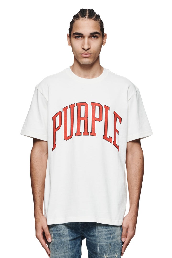 Purple Brand P117 Off White HCCC124 Collegiate T-Shirt - Off White