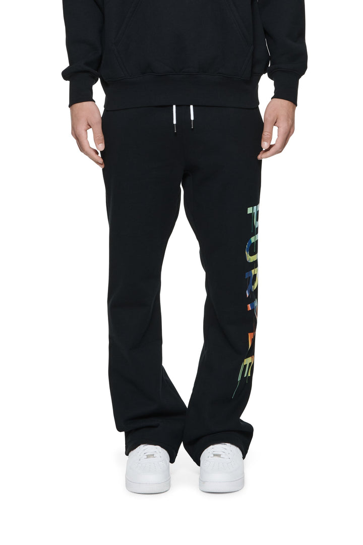 Purple Brand P459 Black QRBD823 Rainbow Drip Sweatpants - Black