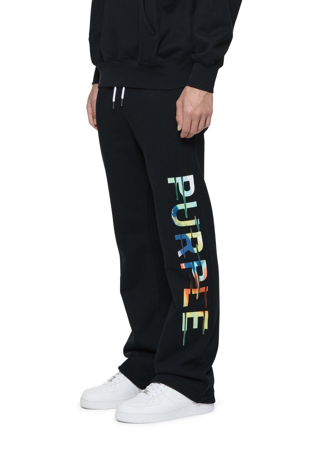 Purple Brand P459 Black QRBD823 Rainbow Drip Sweatpants - Black