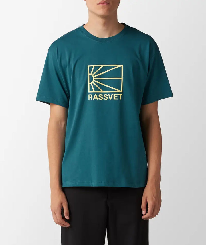 Rassvet Men Knit Big Logo T-Shirt - Dark Green