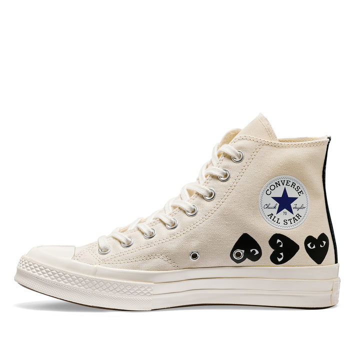 Comme des Garçons PLAY Multi Black Heart Chuck Taylor All Star '70 High Sneakers - Beige - AZ-K127-001-2