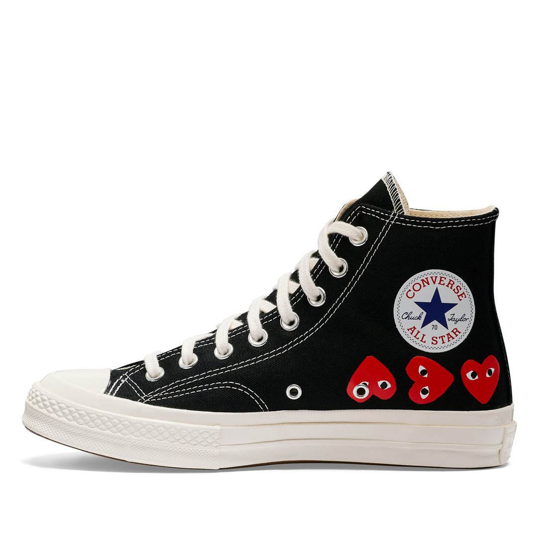 Comme des Garçons PLAY Multi Red Heart Chuck Taylor All Star '70 High Sneakers - Black - AZ-K127-001-1