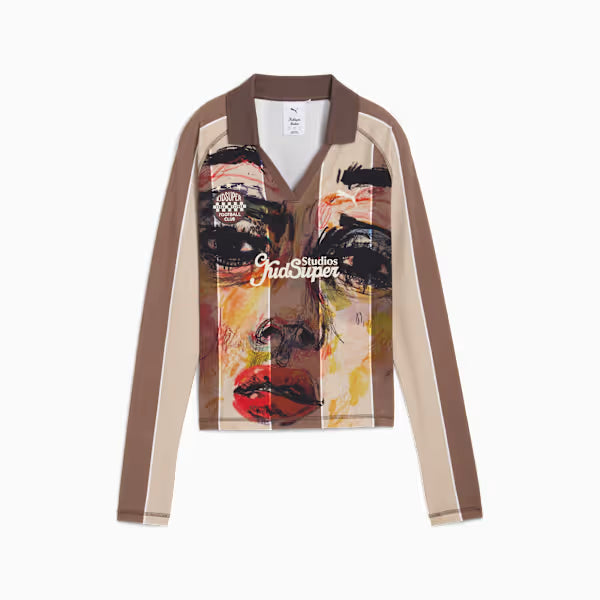 PUMA x KidSuper Women's Long Sleeve Jersey - Flat Bronze-AOP