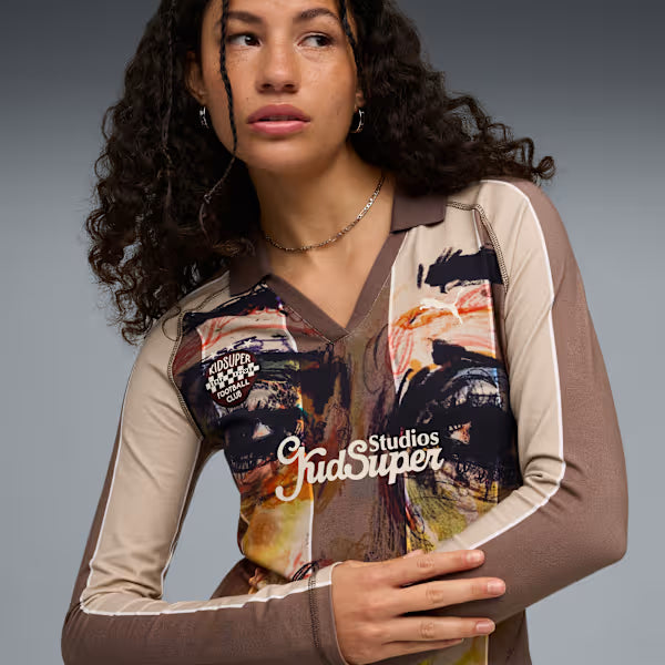 PUMA x KidSuper Women's Long Sleeve Jersey - Flat Bronze-AOP