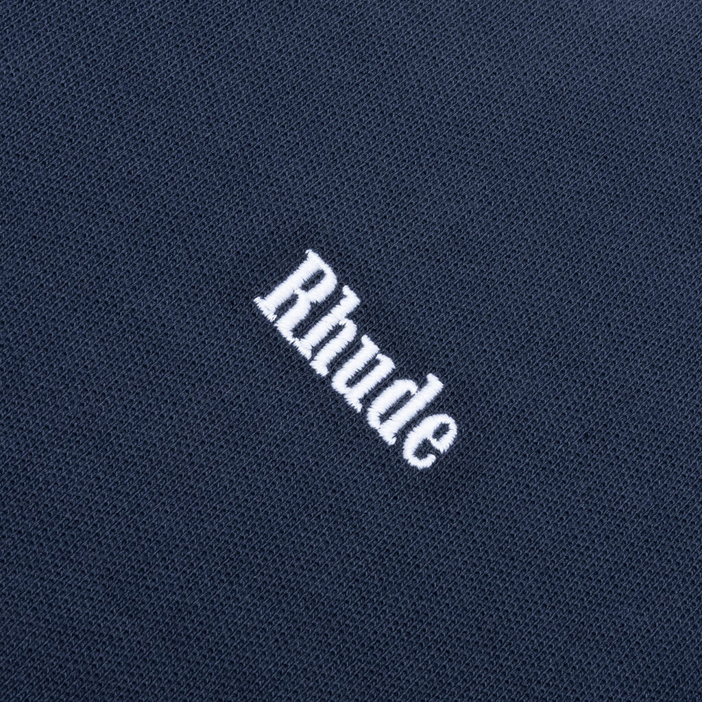 Rhude Pique Polo - Dark Navy / White