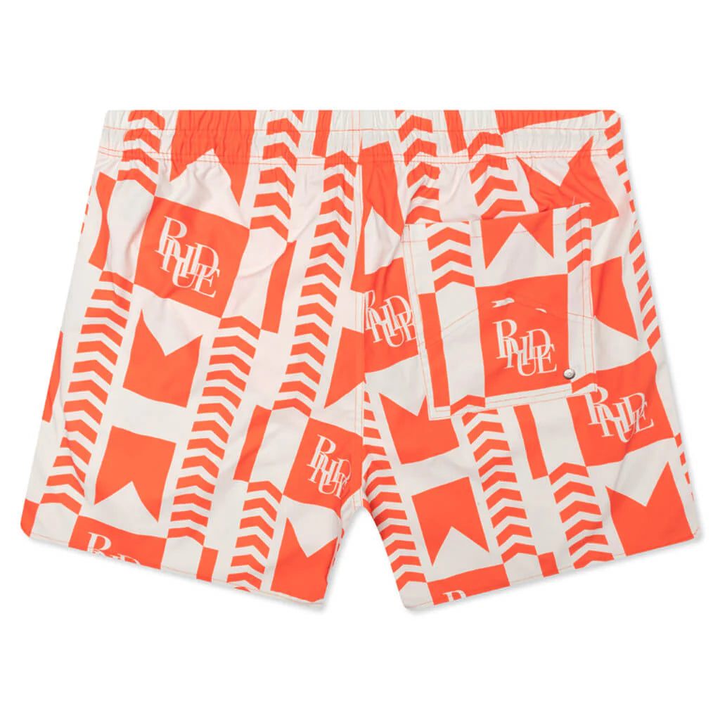 Rhude Grasse Swim Trunks - Orange/Off White