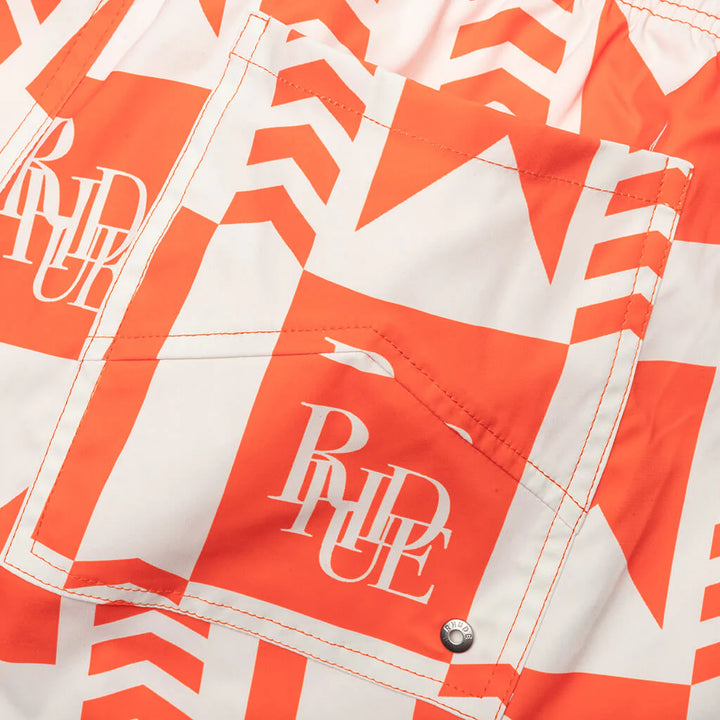 Rhude Grasse Swim Trunks - Orange/Off White