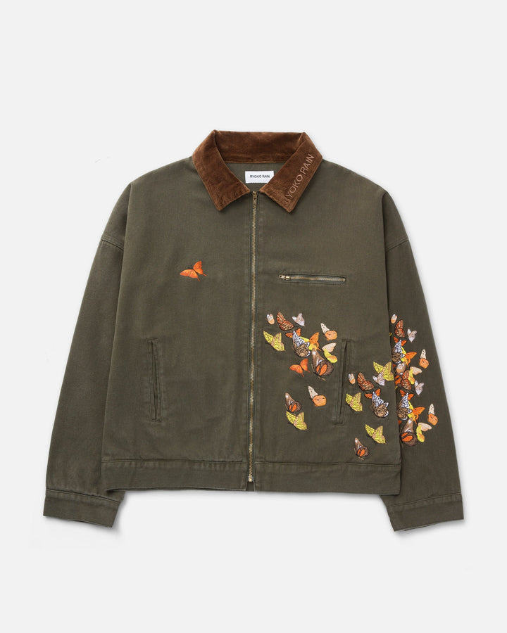 Ryoko Rain Butterfly Work Jacket - Green