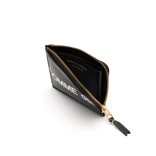 Comme Des Garcons Wallet Huge Logo Zip Wallet - Black