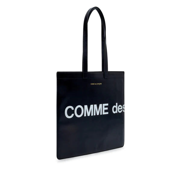 Comme Des Garcons Wallet Huge Logo Tote Bag - Black