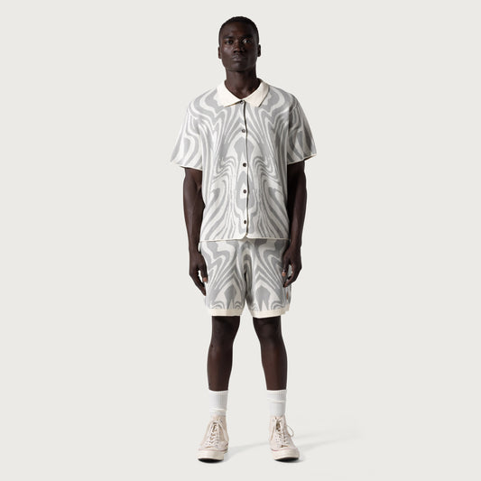 Honor The Gift Dazed Knit S/S Button Up - Bone