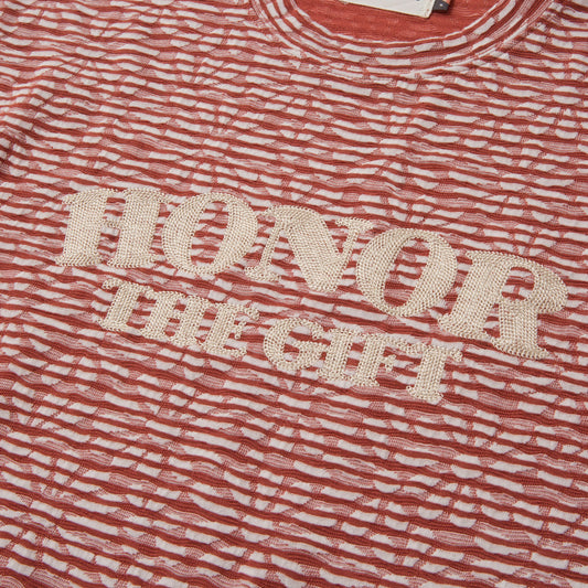 Honor The Gift Stripe Box T-Shirt - Brick