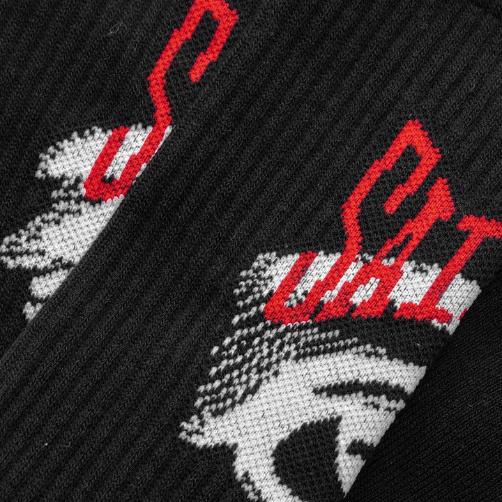 Saint Micheal Eye Socks - Black