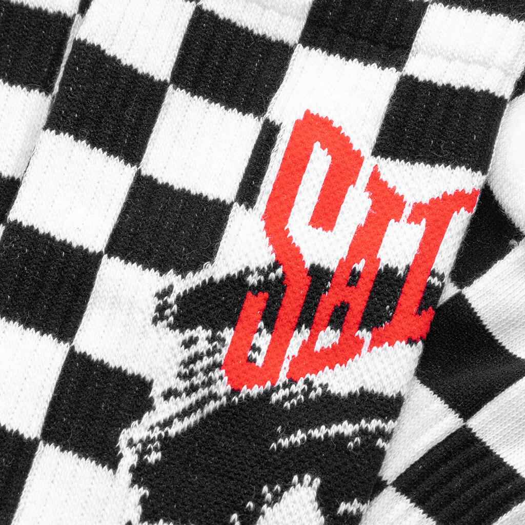 Saint Micheal Eye Socks - Black/White