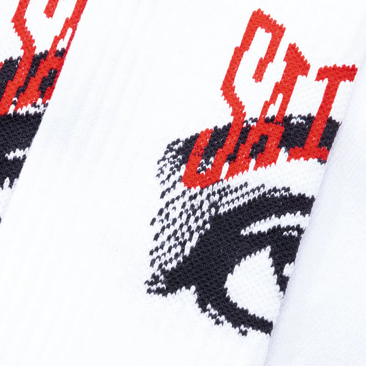 Saint Micheal Eye Socks - White