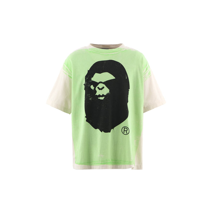 Saint Micheal  X Bape Handprint SS Tee - White/Green