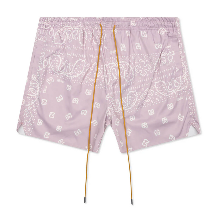Rhude Bandana Print Swim Trunks - Lavender