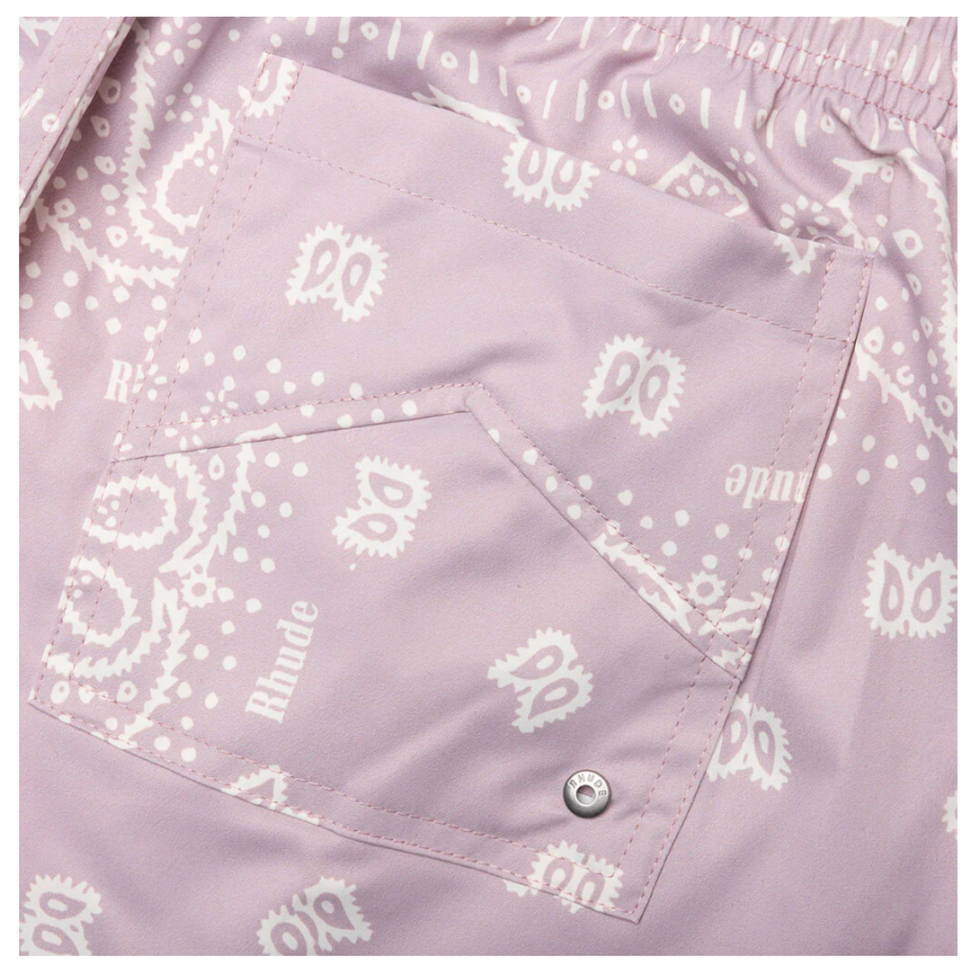 Rhude Bandana Print Swim Trunks - Lavender