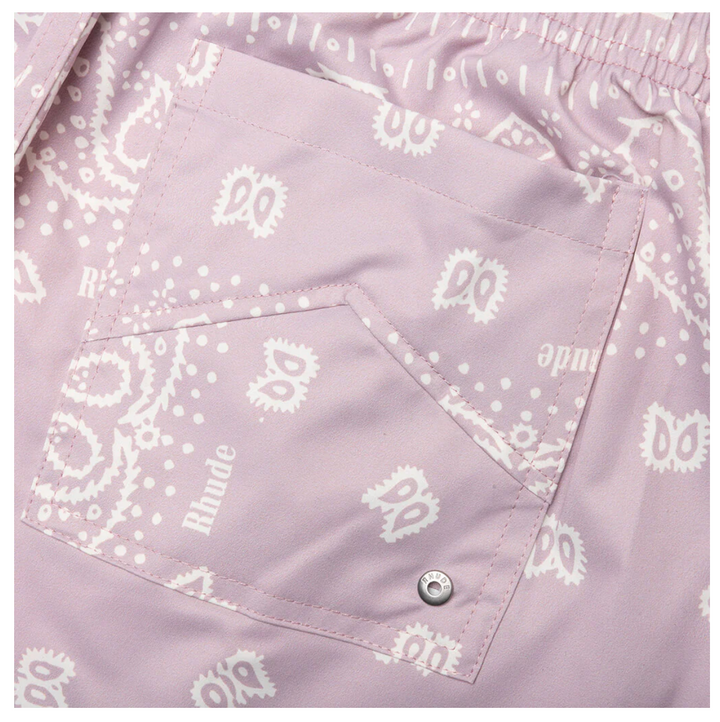 Rhude Bandana Print Swim Trunks - Lavender