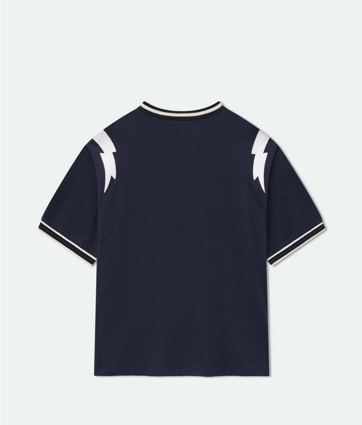 Rhude Logo Lightning Ringer Tee - Black / White