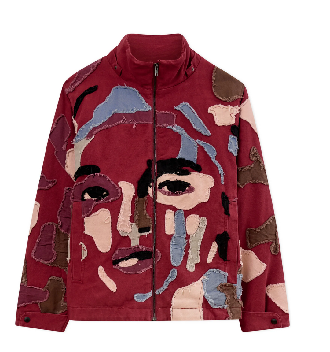 KidSuper Studios Collaged Man Puffer - Burgundy