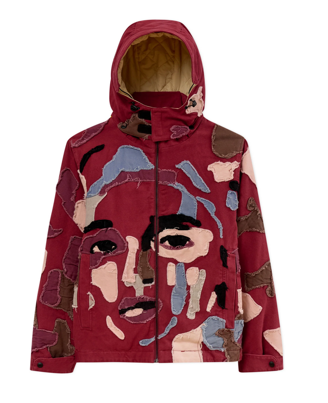 KidSuper Studios Collaged Man Puffer - Burgundy