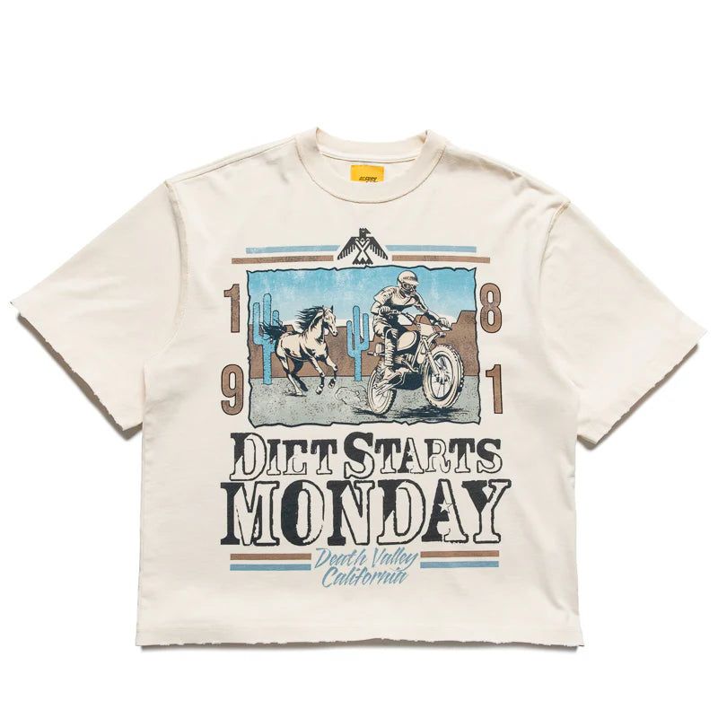Diet Starts Monday 81 Racing Tee - Antique White