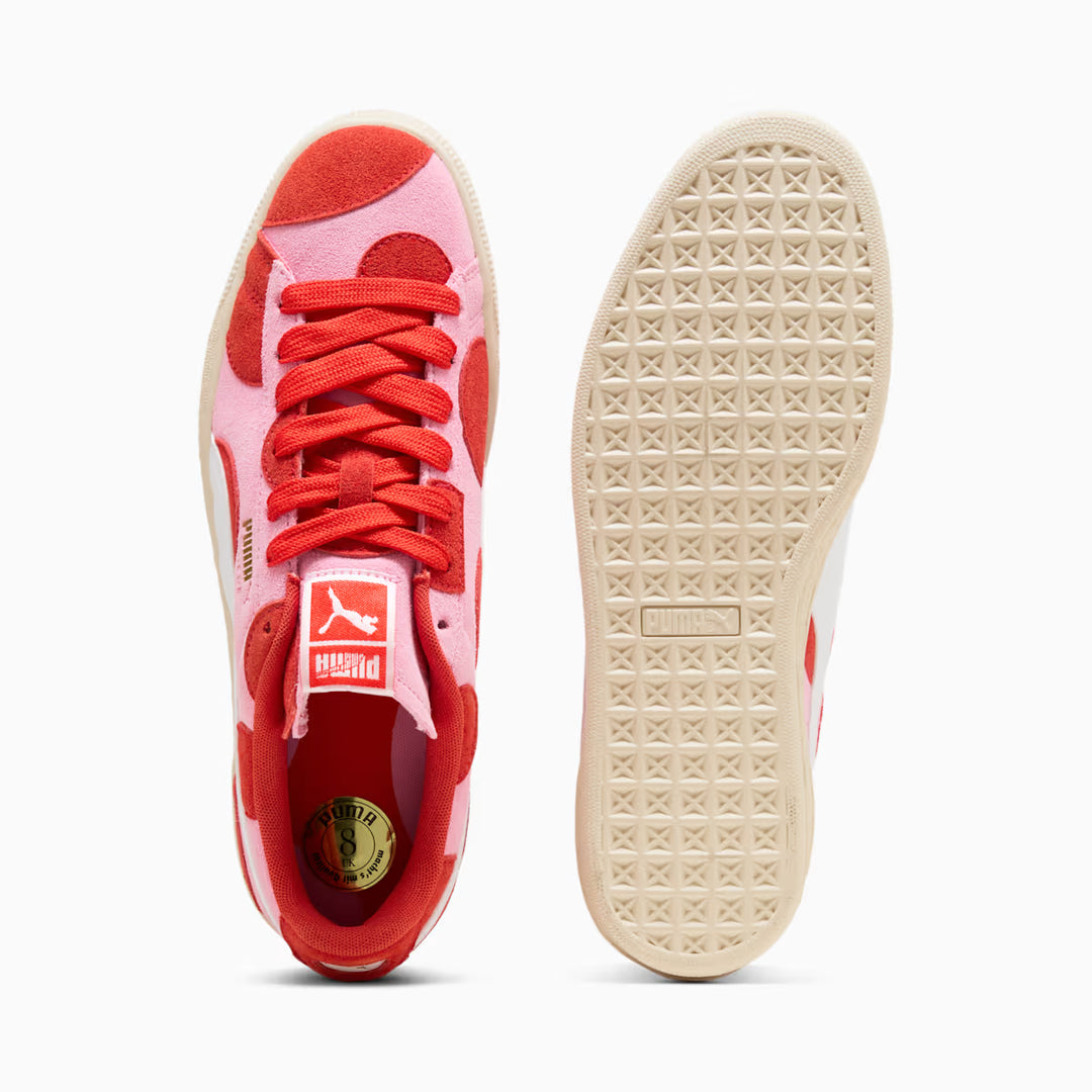 Puma Suede Printed  (Pink Lilac-PUMA Red )