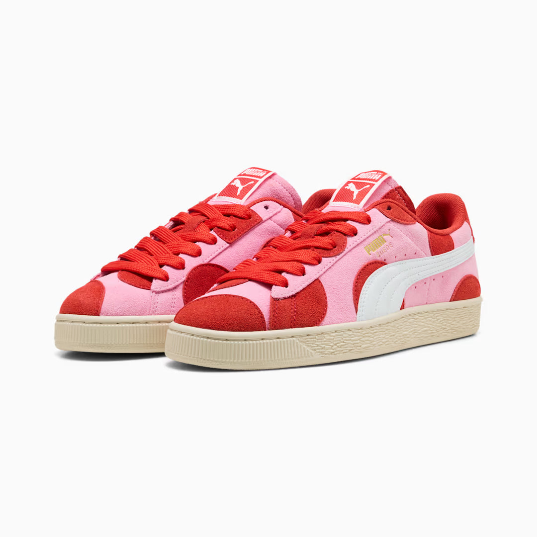 Puma Suede Printed  (Pink Lilac-PUMA Red )