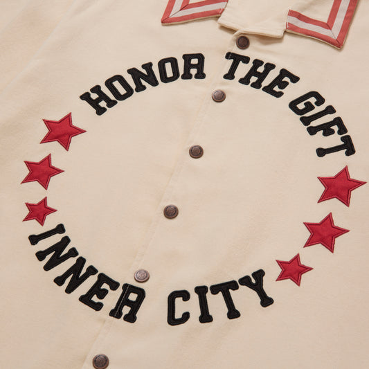 Honor The Gift Tradition S/S Snap Button Up - Bone