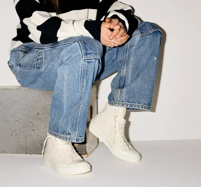 Converse Chuck 70 Woven Leather High Sneakers - Beige - A16402c