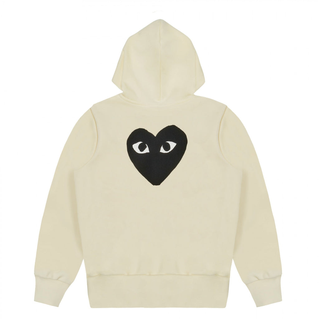 COMME DES GARCONS PLAY Zip Up Hoodie - Ivory - AZ-T254-051-3 – Privei
