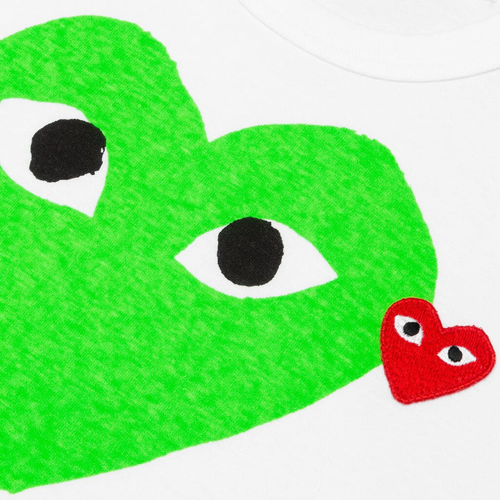 COMME DES GARCONS PLAY Red Emblem Heart T-Shirt - White/Green - AZ-T106-051_3