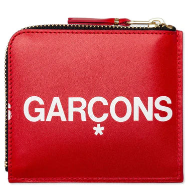Comme Des Garcons Wallet Huge Logo Zip Wallet - Red