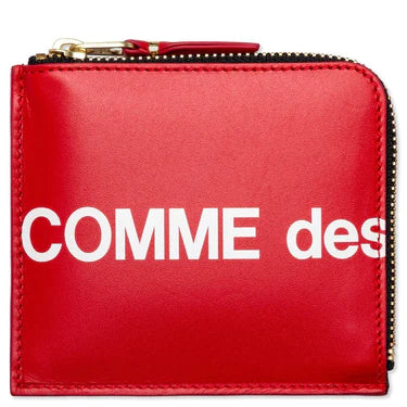 Comme Des Garcons Wallet Huge Logo Zip Wallet - Red