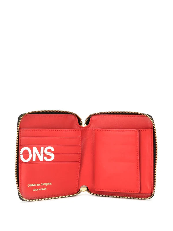 Comme Des Garcons Wallet Huge Logo Full Zip Around Wallet - Red - SA2100HL