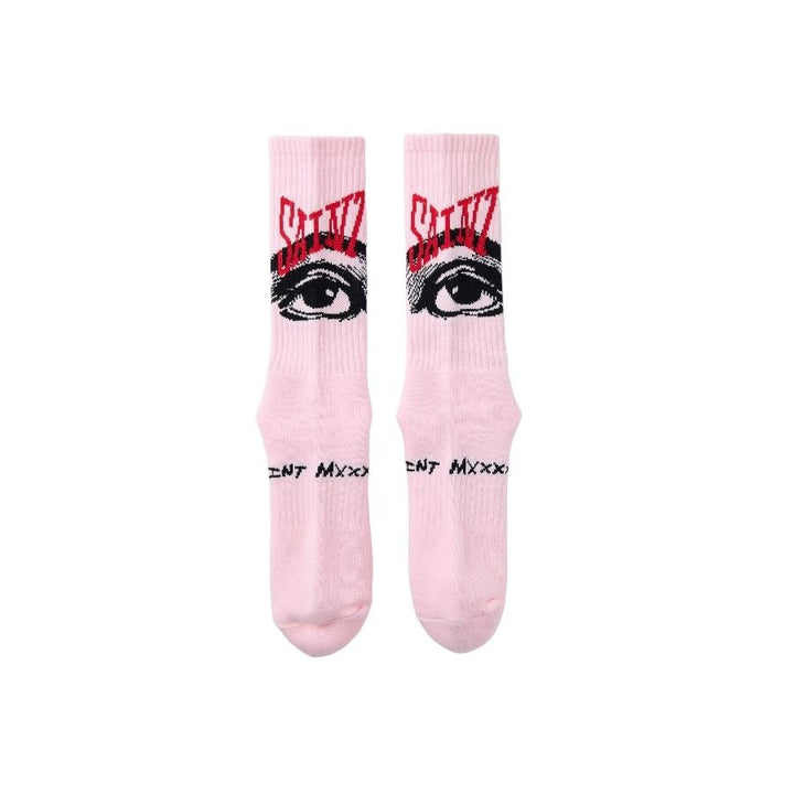 Saint Micheal Eye Socks - Pink