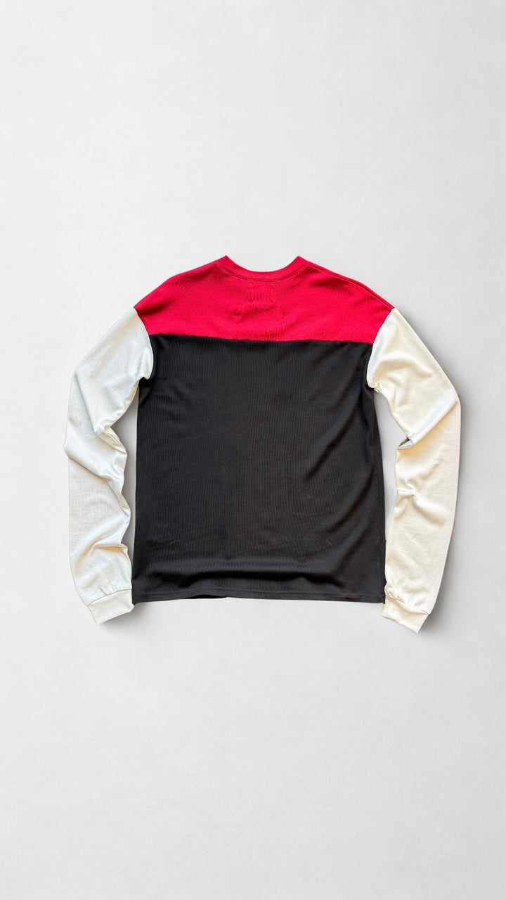 Rhude Intake Tri-Panel LS Shirt - Black / White / Red