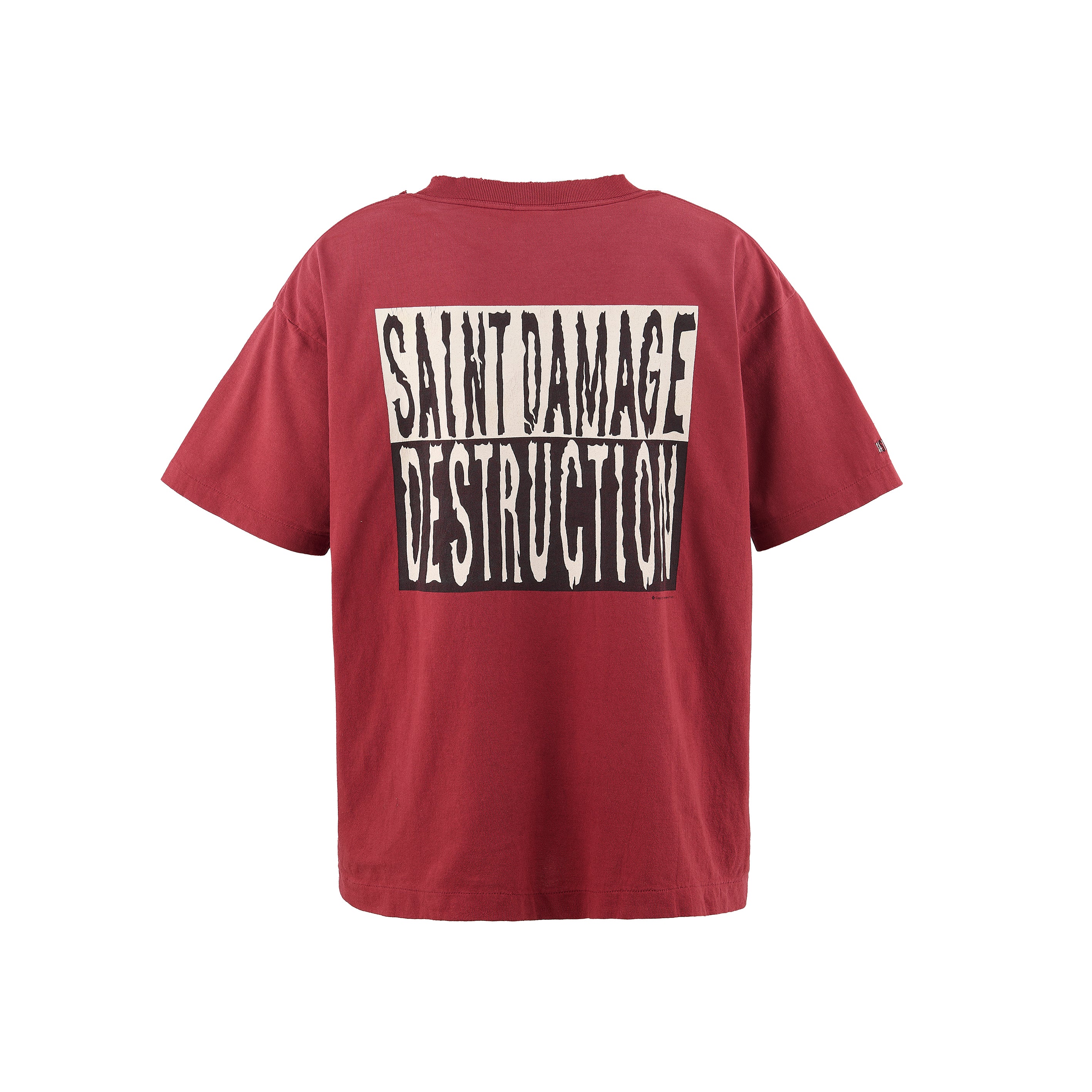 Saint Micheal Saint Damage Destruction Tee - Burgundy – Privei
