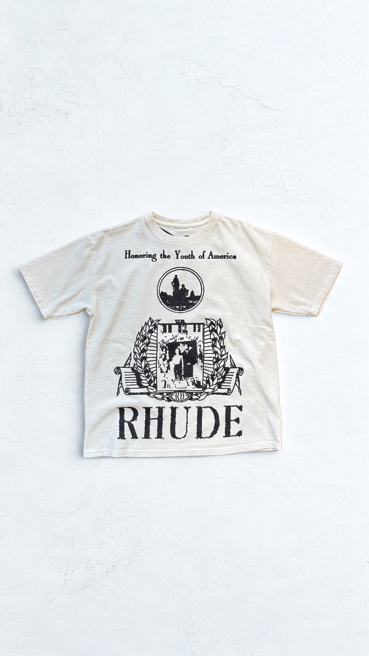 Rhude Youth Of America Tee - Vintage White/ Black