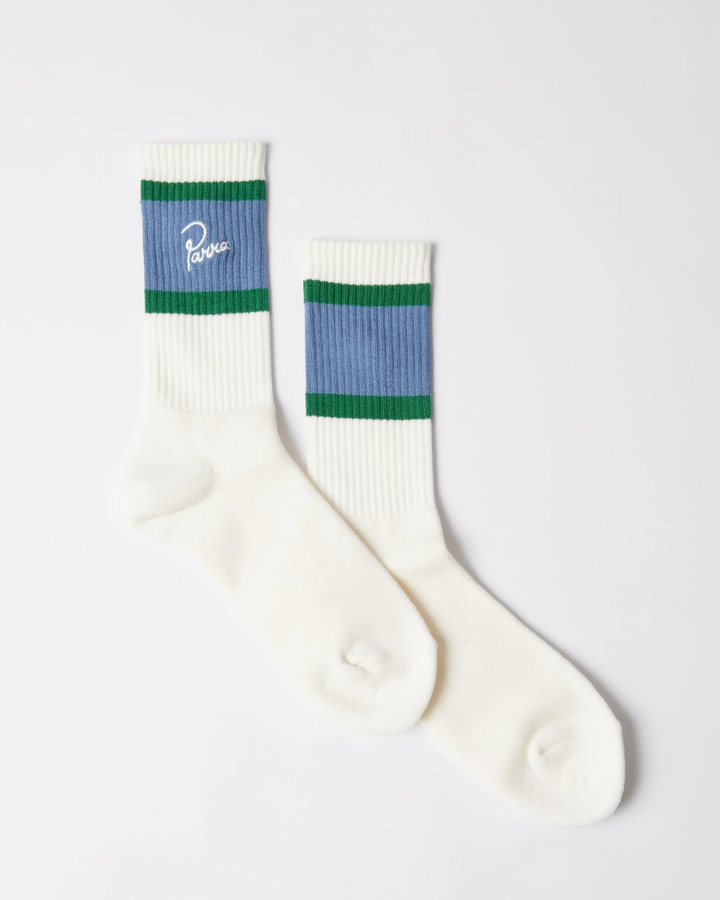 By Parra Signature striped crew socks - white