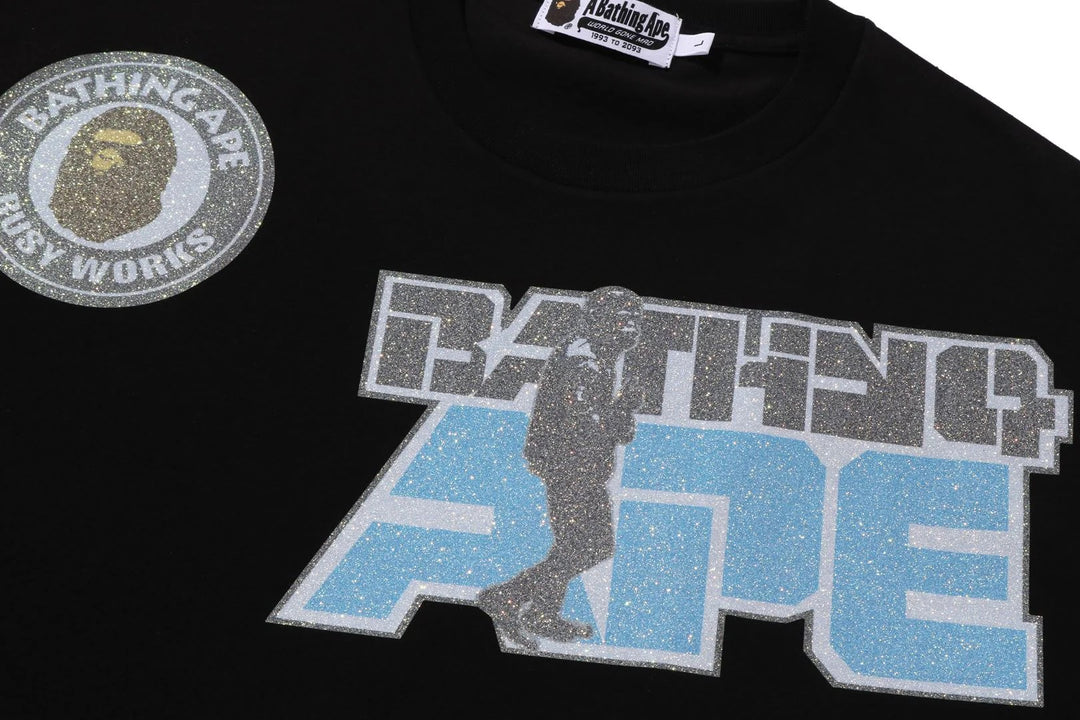 BAPE MULTI ARCHIVE MOTIF RELAXED FIT TEE M BLACK