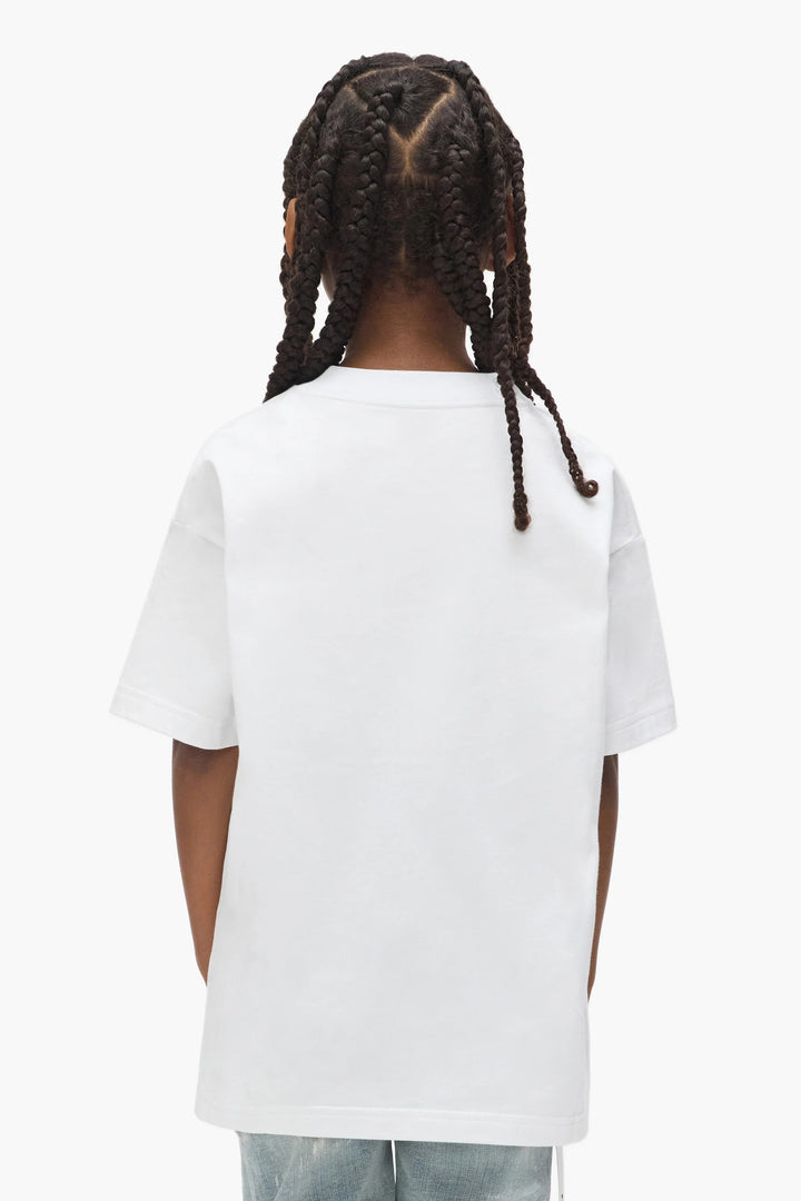 Purple Cotton Jersey Tee Shirt SS - White