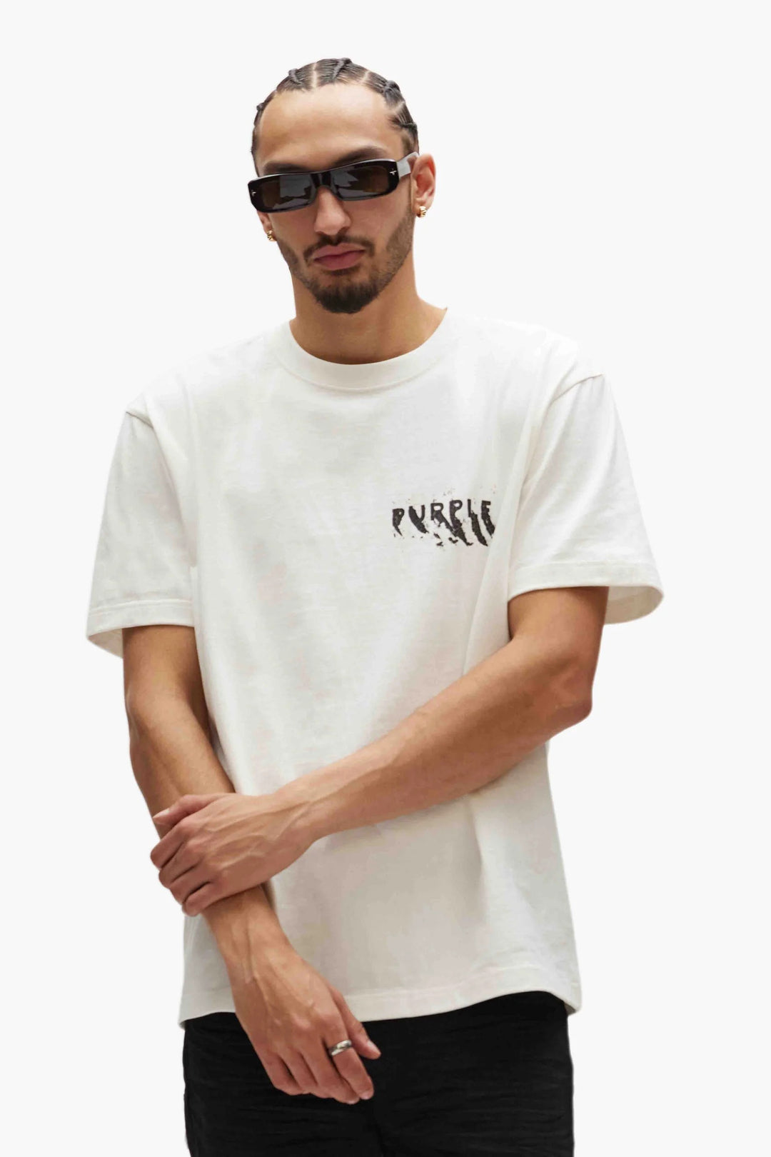 Purple Hwt Jersey SS Tee - White