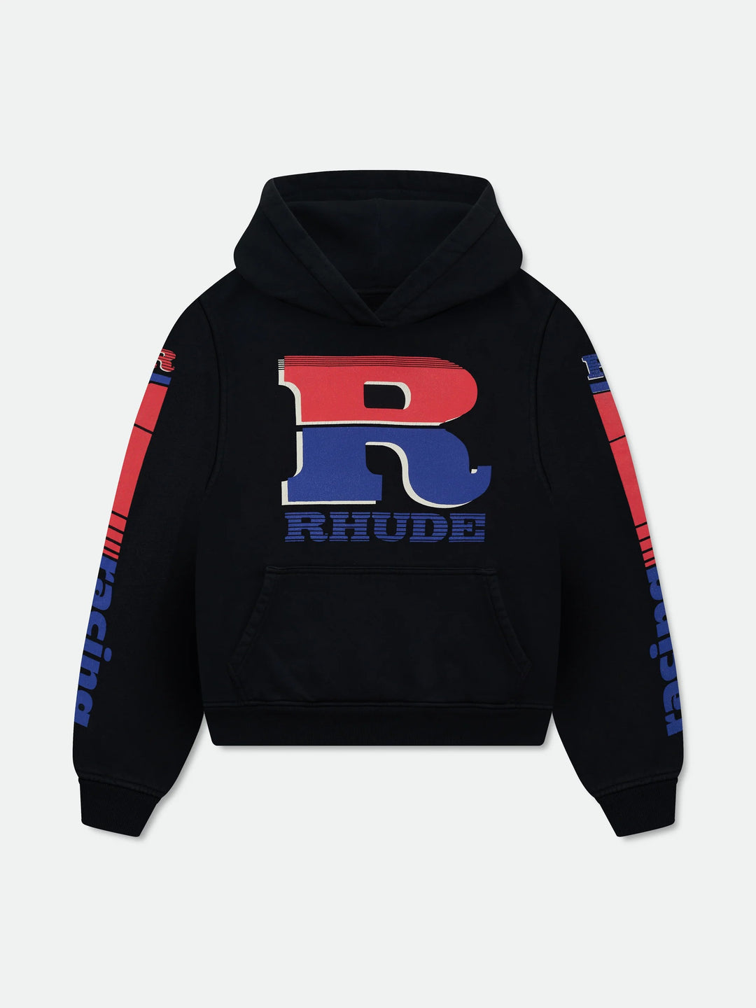 Split Petrol Logo Hoodie - Vintage Black/ Red/ Blue 6011