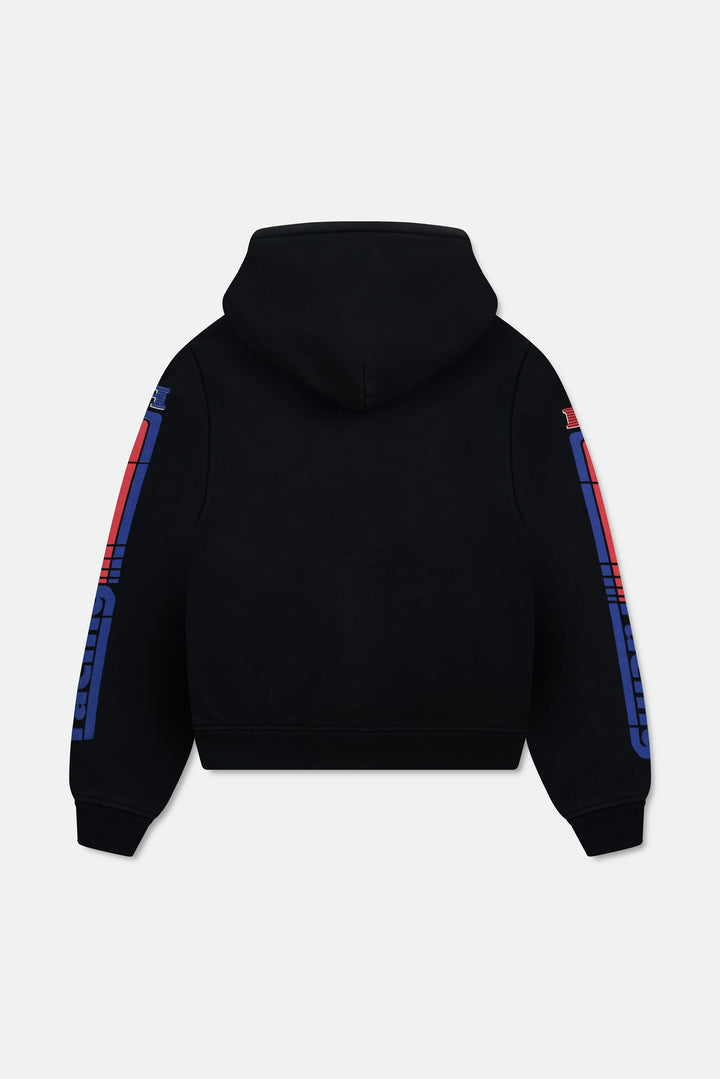 Split Petrol Logo Hoodie - Vintage Black/ Red/ Blue 6011