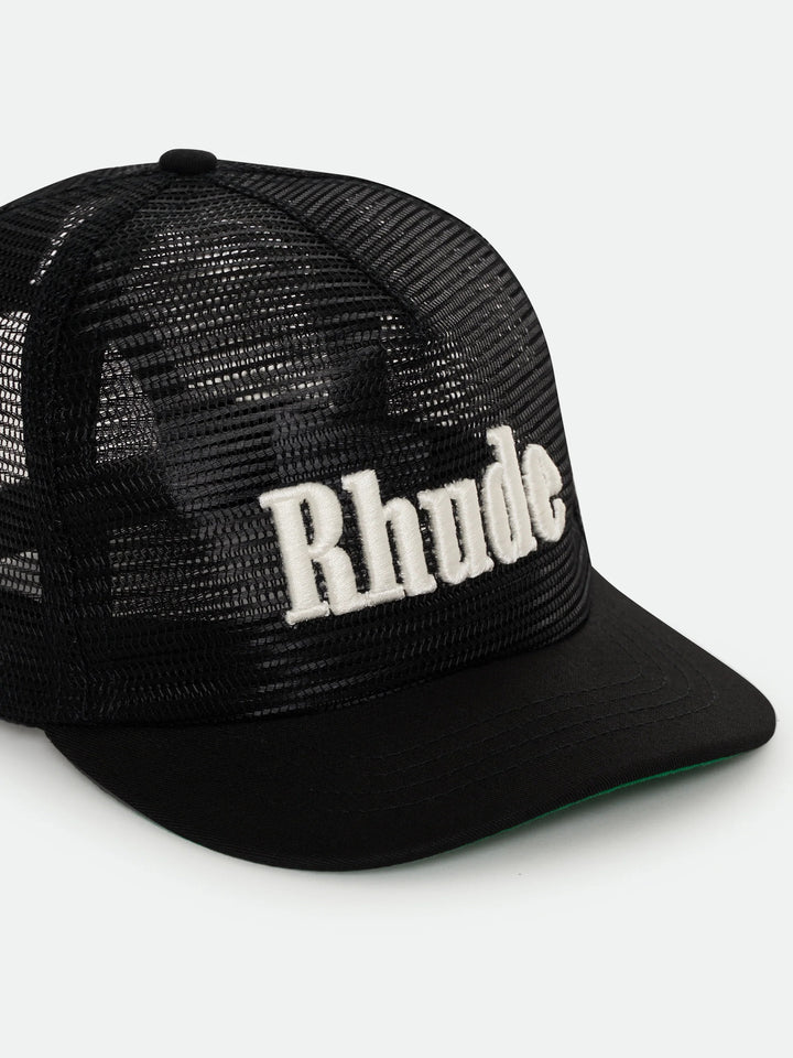 Rhude Logo Mesh Hat - Black / White 3028