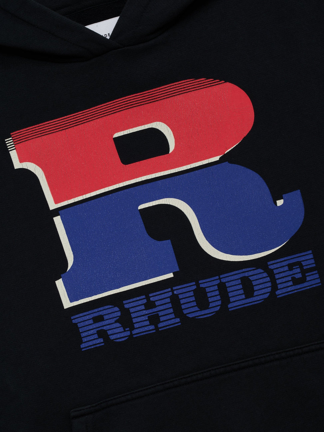 Split Petrol Logo Hoodie - Vintage Black/ Red/ Blue 6011