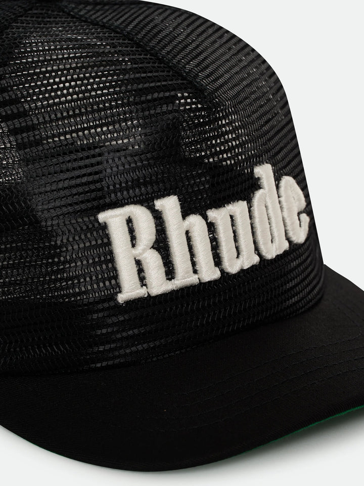 Rhude Logo Mesh Hat - Black / White 3028